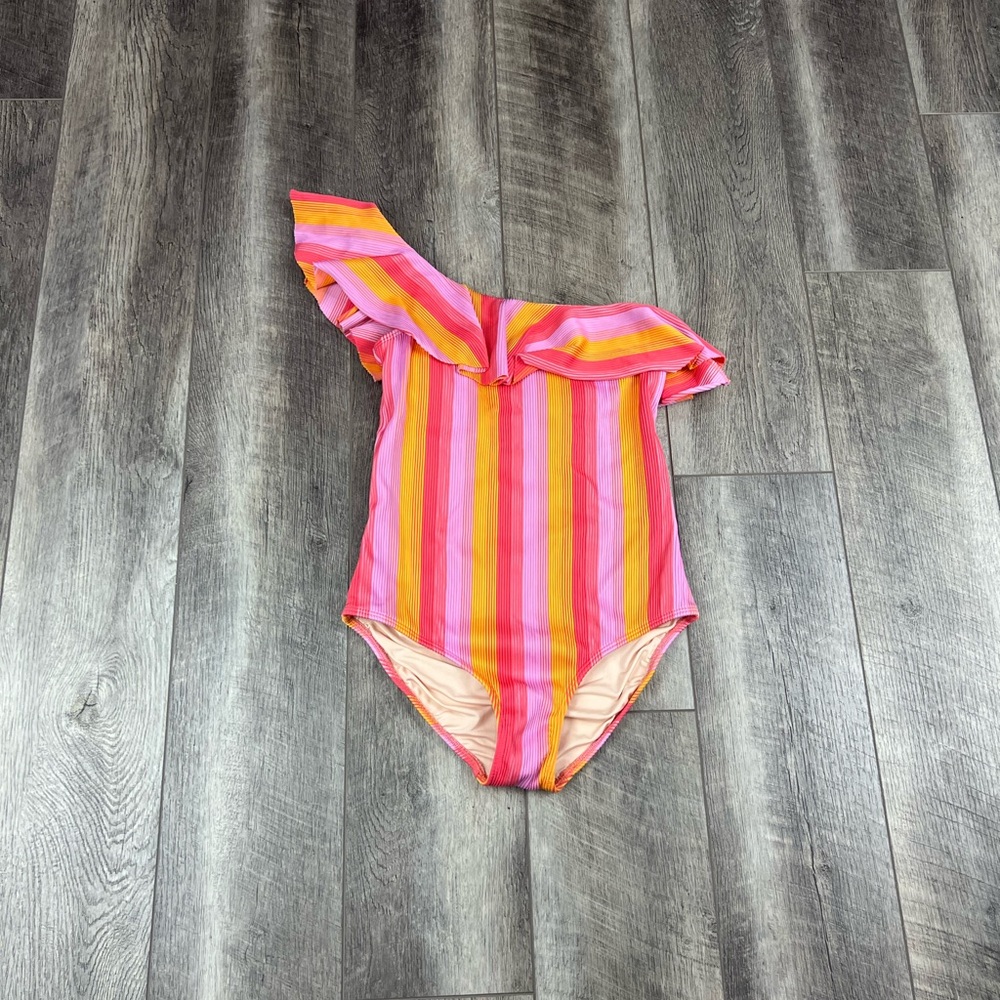 Shoshanna Pink Ribbed‎ One Piece Swimsuit
